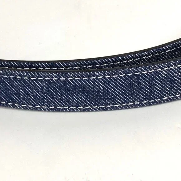HERMES H010777UKAA Kelly Jean 18 Belt belt Denim / Leather blue Unused